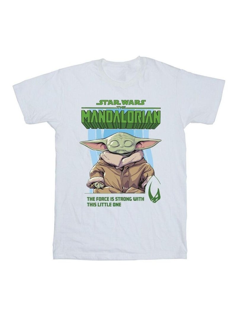 Star Wars - T-shirt THE MANDALORIAN THE FORCE IS STRONG Blanc - Kiabi