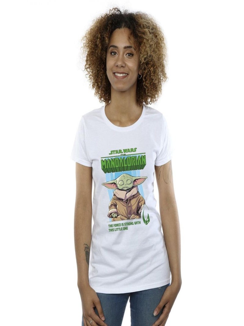 Star Wars - T-shirt THE MANDALORIAN THE FORCE IS STRONG Blanc - Kiabi
