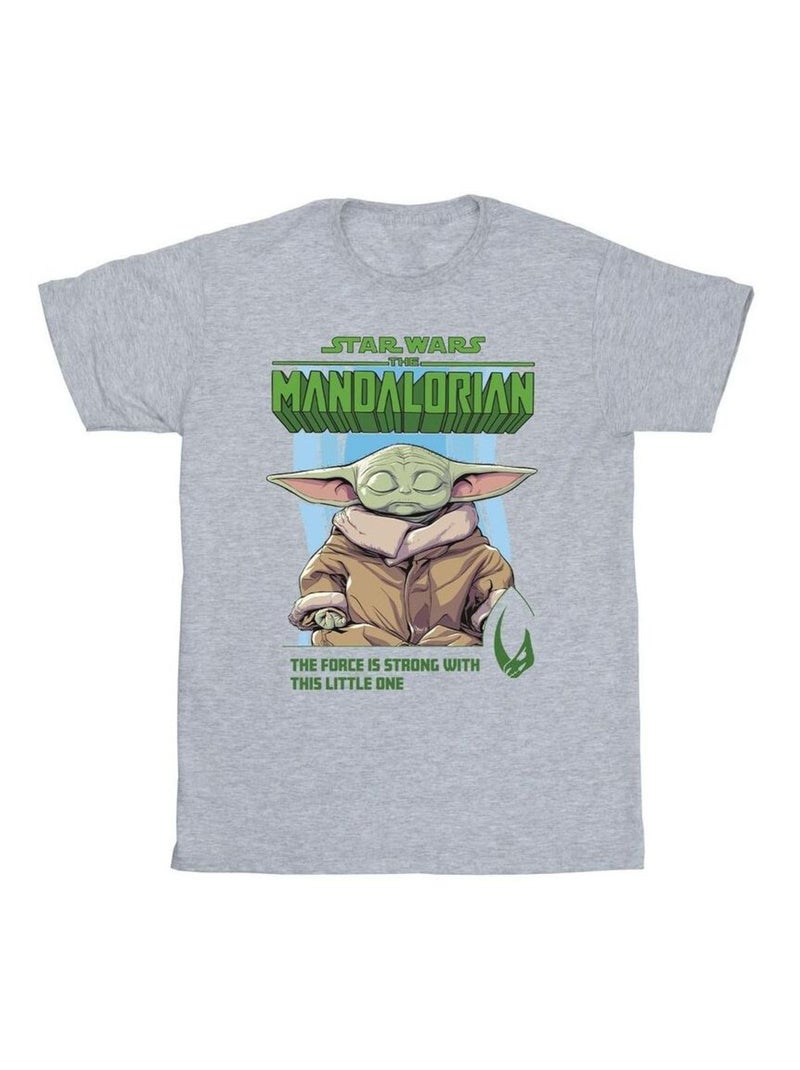 Star Wars - T-shirt THE MANDALORIAN THE FORCE IS STRONG Gris chiné - Kiabi