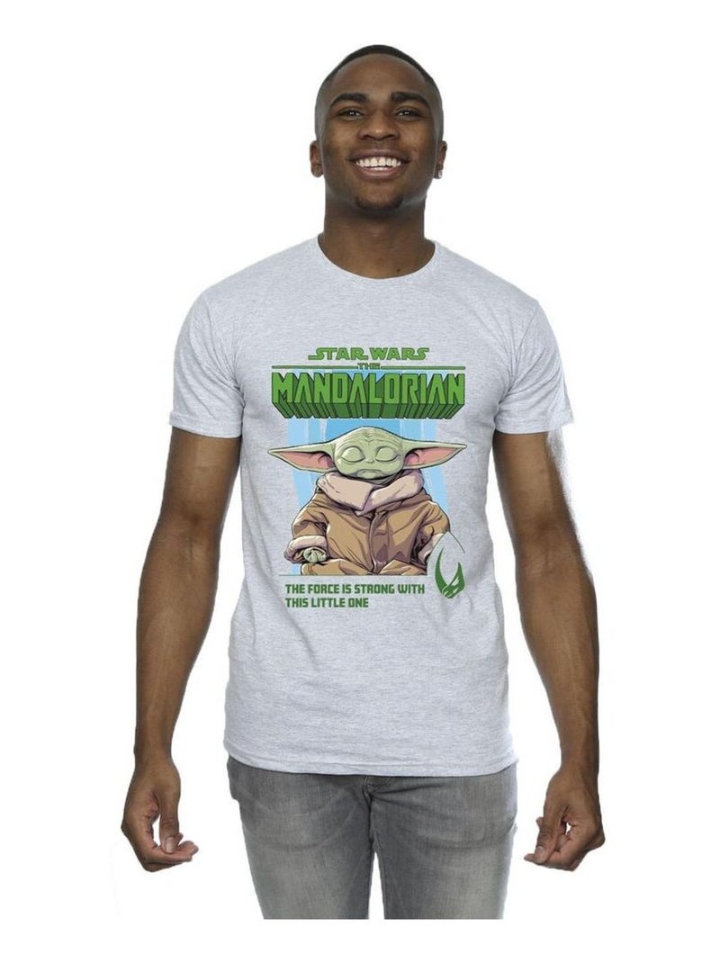 Star Wars - T-shirt THE MANDALORIAN THE FORCE IS STRONG Gris chiné - Kiabi