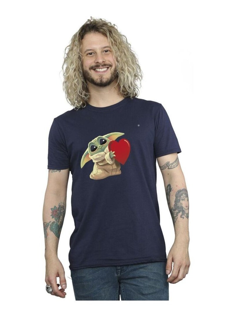 Star Wars - T-shirt THE MANDALORIAN THE KIDS WITH HEART Bleu marine - Kiabi