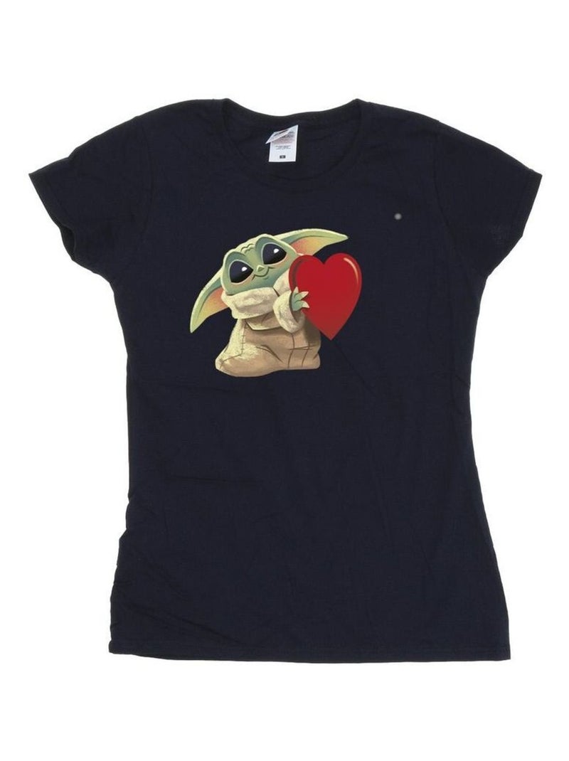 Star Wars - T-shirt THE MANDALORIAN THE KIDS WITH HEART Bleu marine - Kiabi