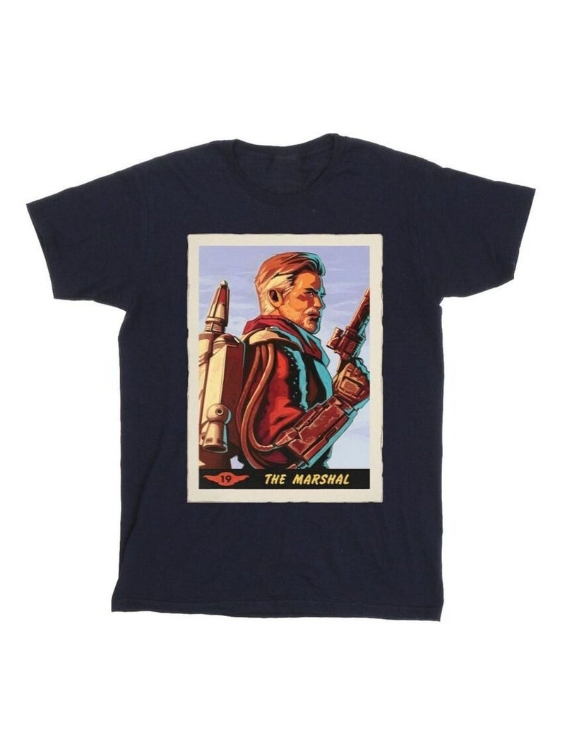 Star Wars - T-shirt THE MANDALORIAN THE MARSHAL Bleu marine - Kiabi