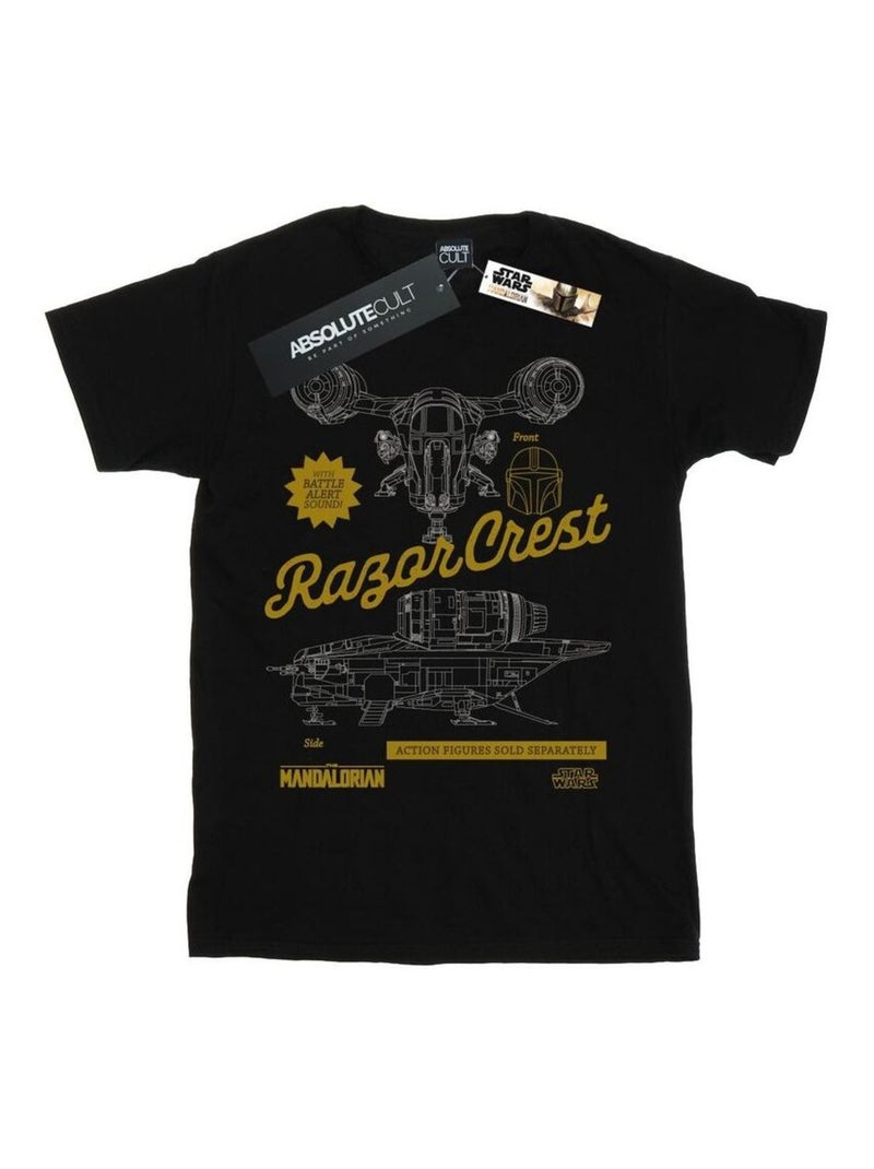 Star Wars - T-shirt THE MANDALORIAN THE RAZOR Noir - Kiabi