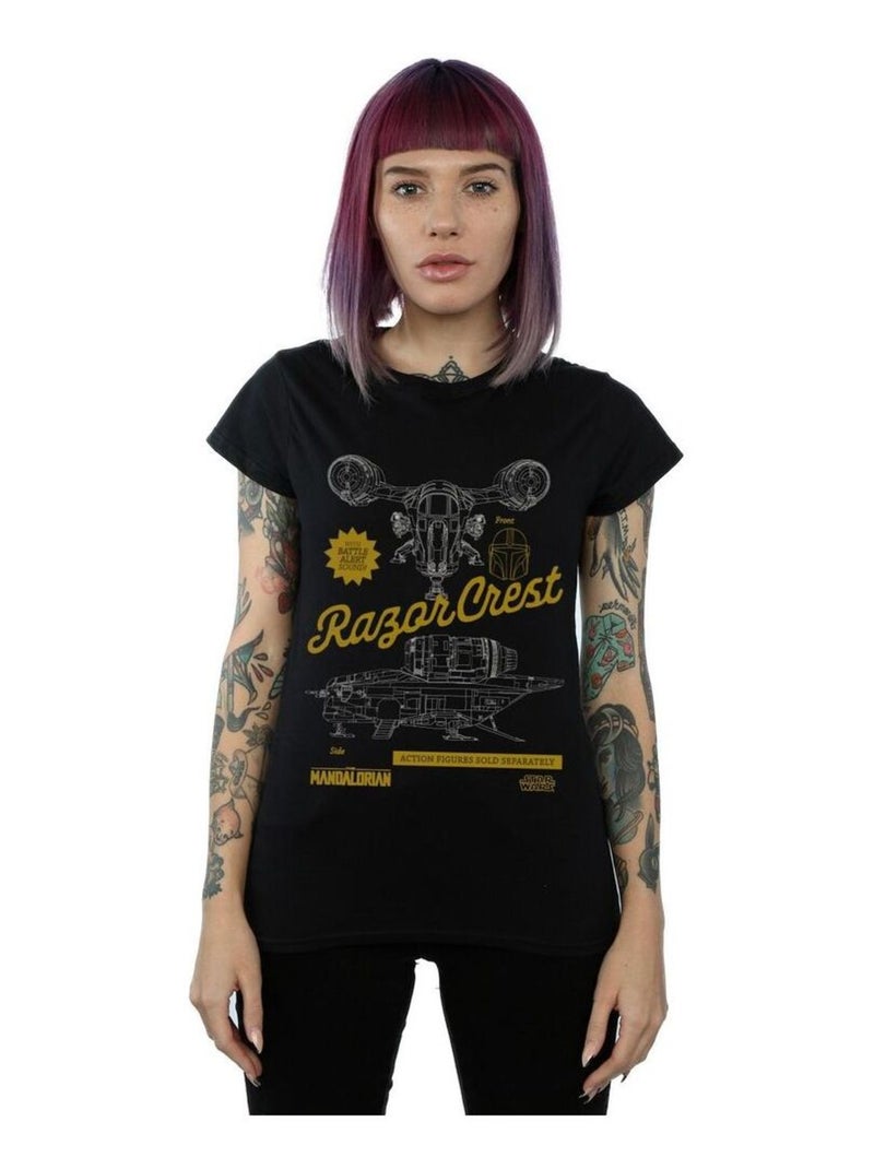 Star Wars - T-shirt THE MANDALORIAN THE RAZOR Noir - Kiabi