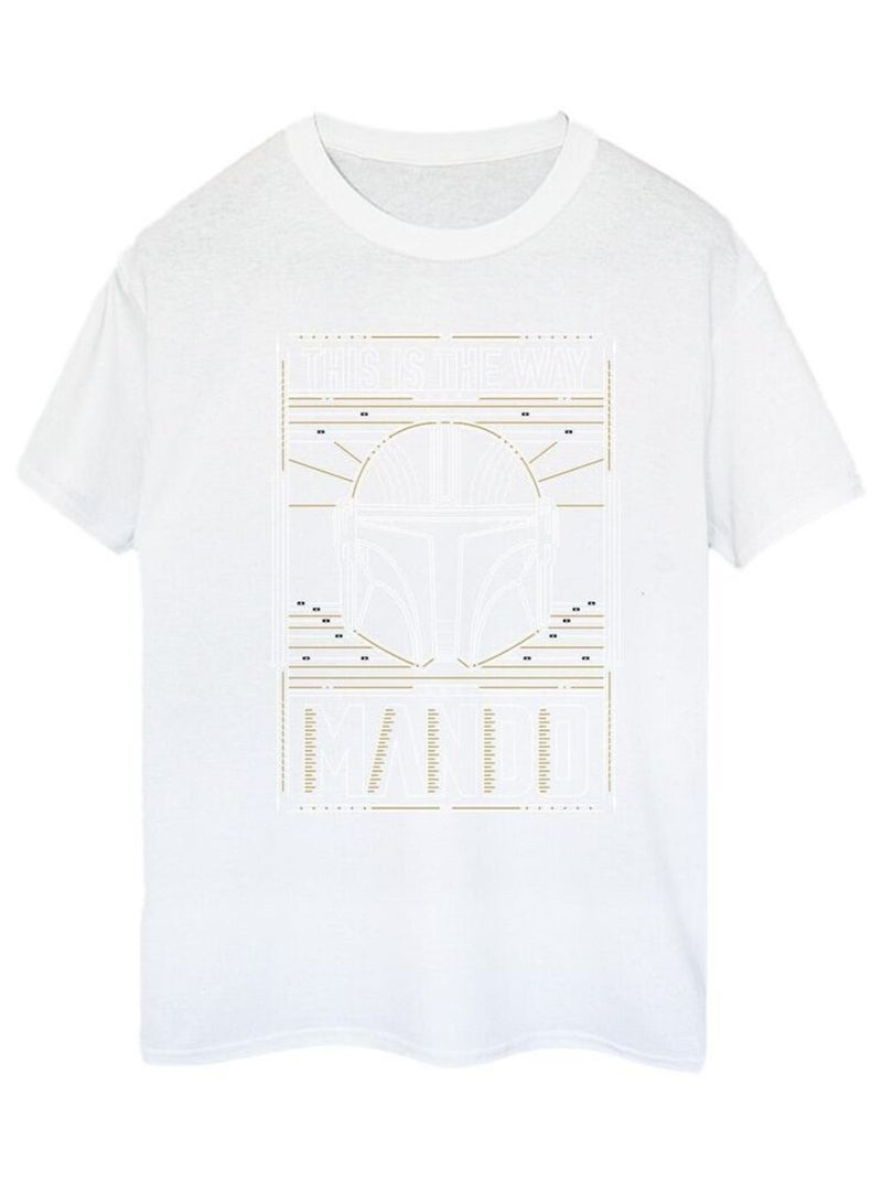 Star Wars - T-shirt THE MANDALORIAN THE WAY Blanc - Kiabi