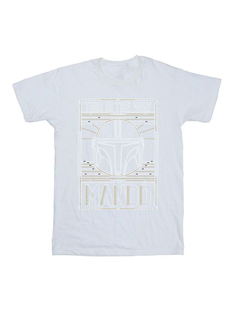 Star Wars - T-shirt THE MANDALORIAN THE WAY Blanc - Kiabi