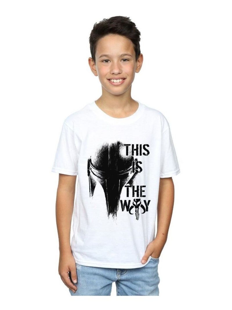 Star Wars - T-shirt THE MANDALORIAN THE WAY Blanc - Kiabi