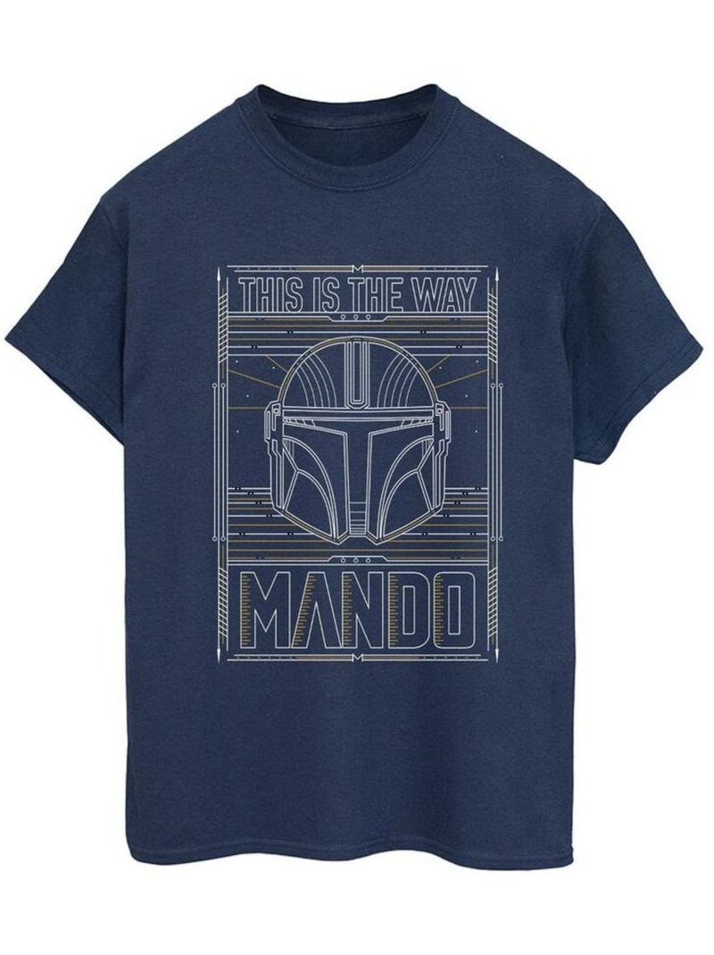 Star Wars - T-shirt THE MANDALORIAN THE WAY Bleu marine - Kiabi