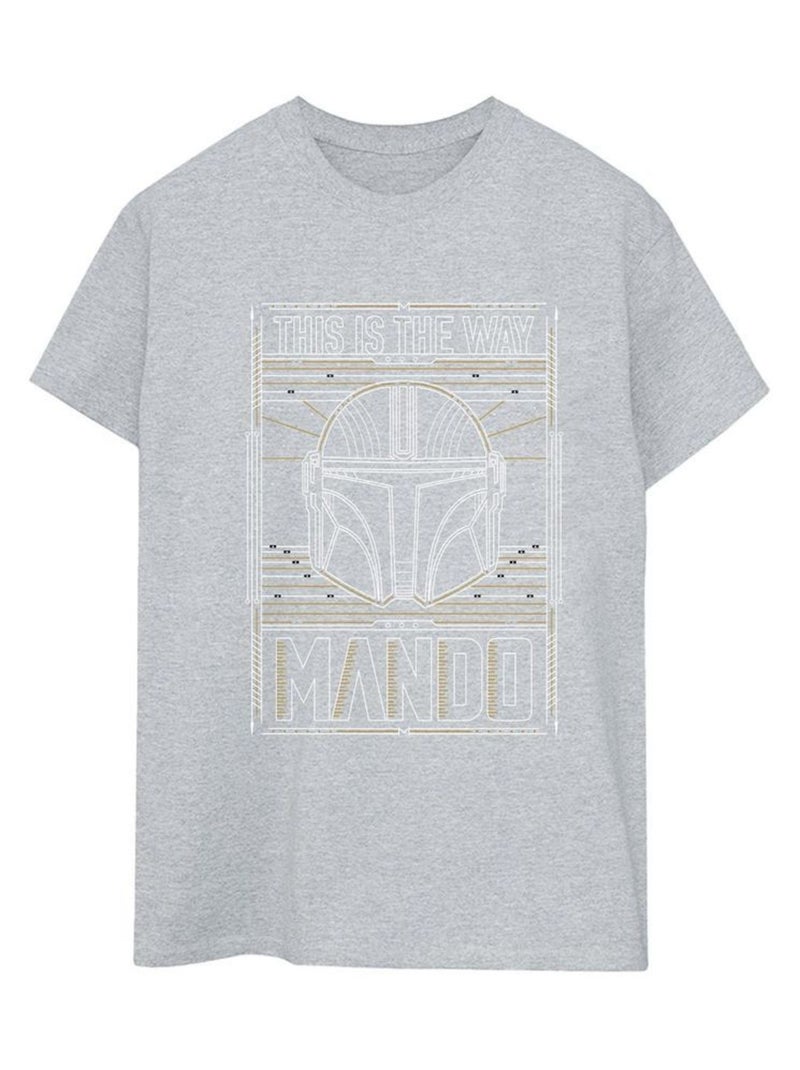 Star Wars - T-shirt THE MANDALORIAN THE WAY Gris chiné - Kiabi