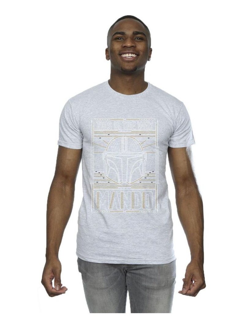 Star Wars - T-shirt THE MANDALORIAN THE WAY Gris chiné - Kiabi