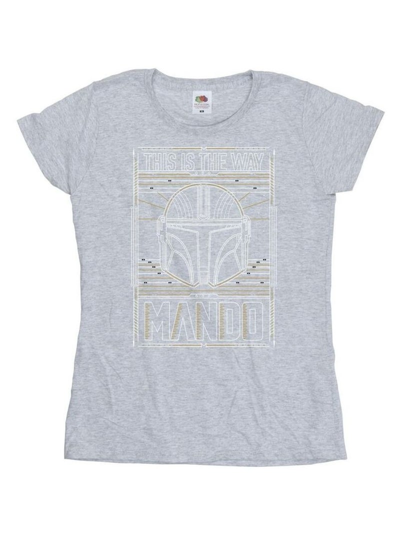 Star Wars - T-shirt THE MANDALORIAN THE WAY Gris chiné - Kiabi