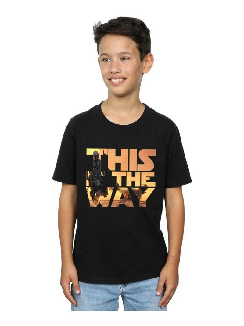 Star Wars - T-shirt THE MANDALORIAN THE WAY Noir - Kiabi