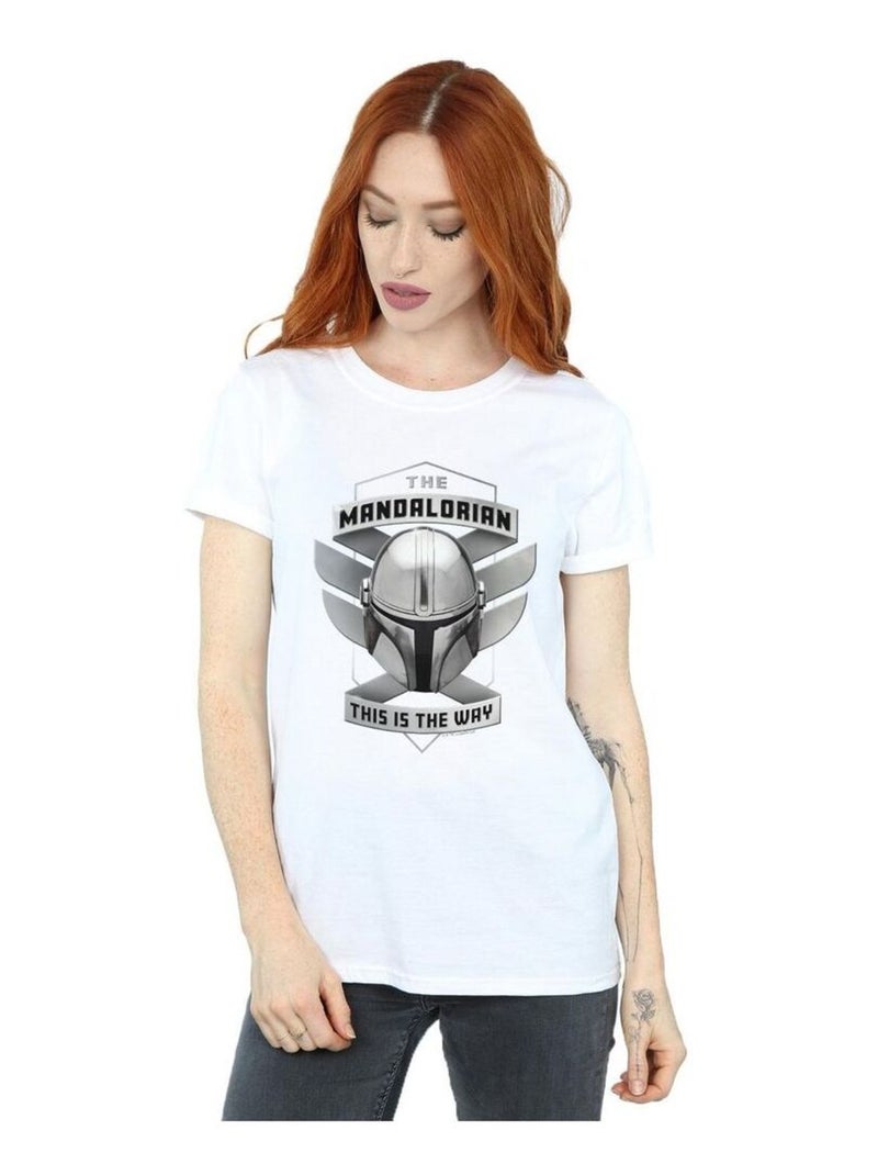 Star Wars - T-shirt THE MANDALORIAN THIS IS THE WAY Blanc - Kiabi
