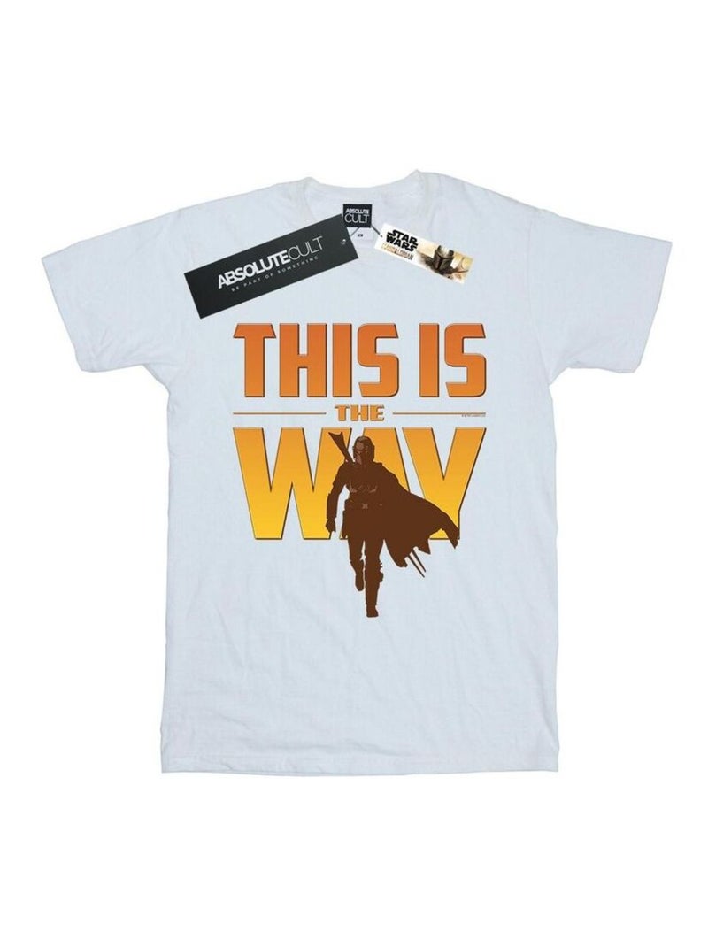 Star Wars - T-shirt THE MANDALORIAN THIS IS THE WAY Blanc - Kiabi