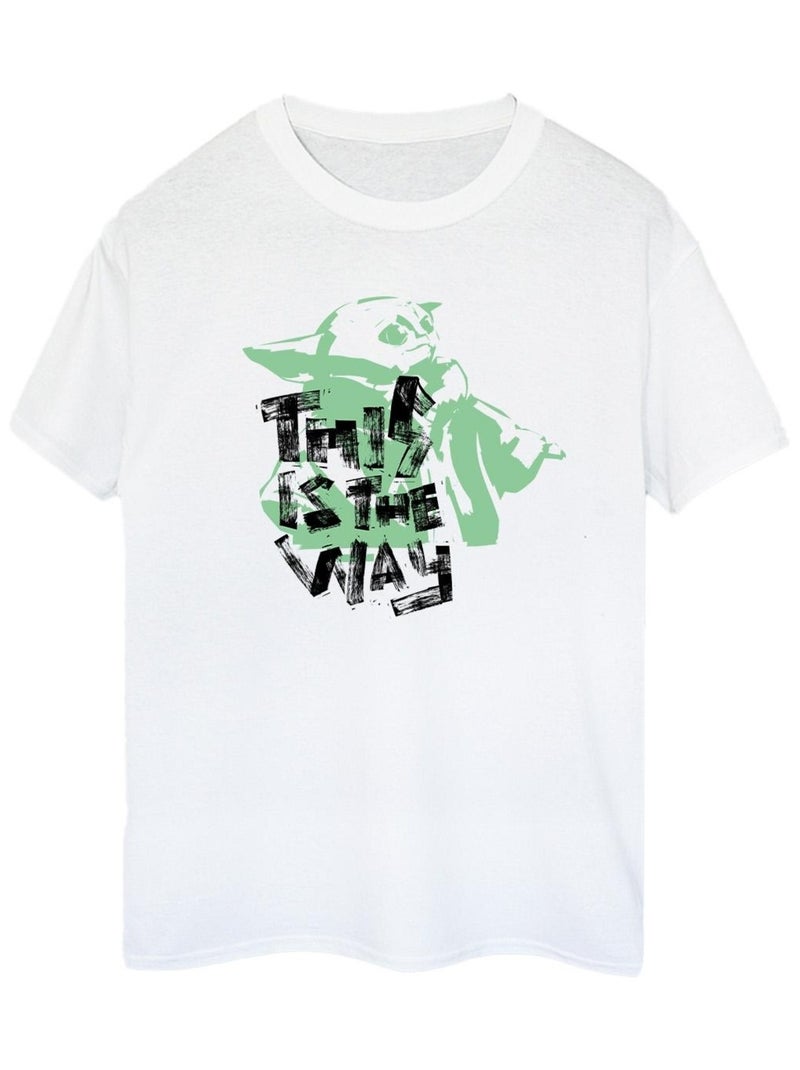 Star Wars - T-shirt THE MANDALORIAN THIS IS THE WAY Blanc - Kiabi