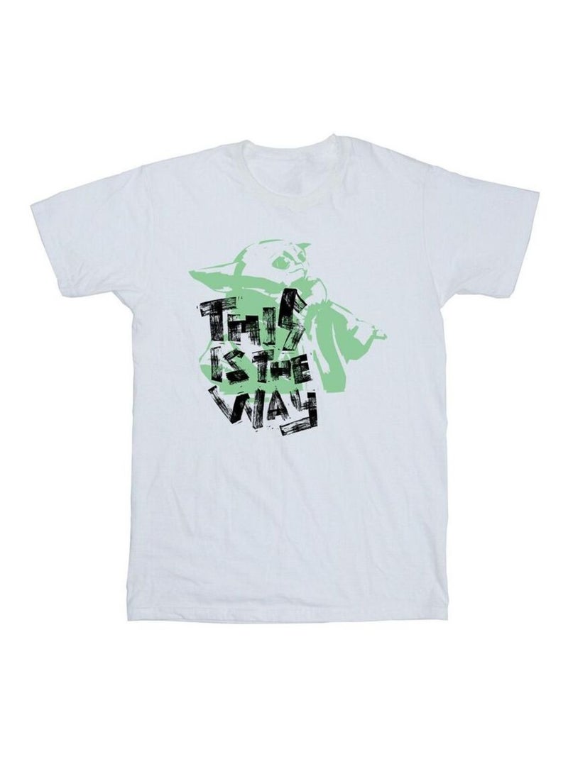 Star Wars - T-shirt THE MANDALORIAN THIS IS THE WAY Blanc - Kiabi