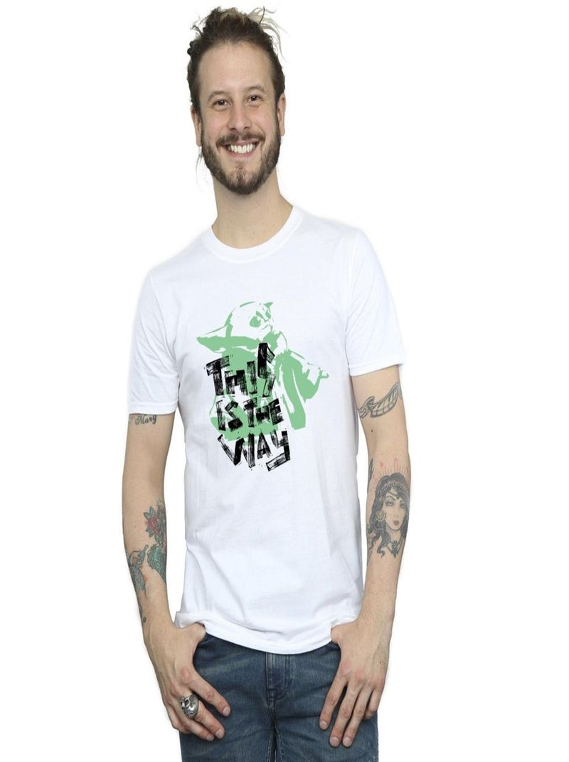 Star Wars - T-shirt THE MANDALORIAN THIS IS THE WAY Blanc - Kiabi