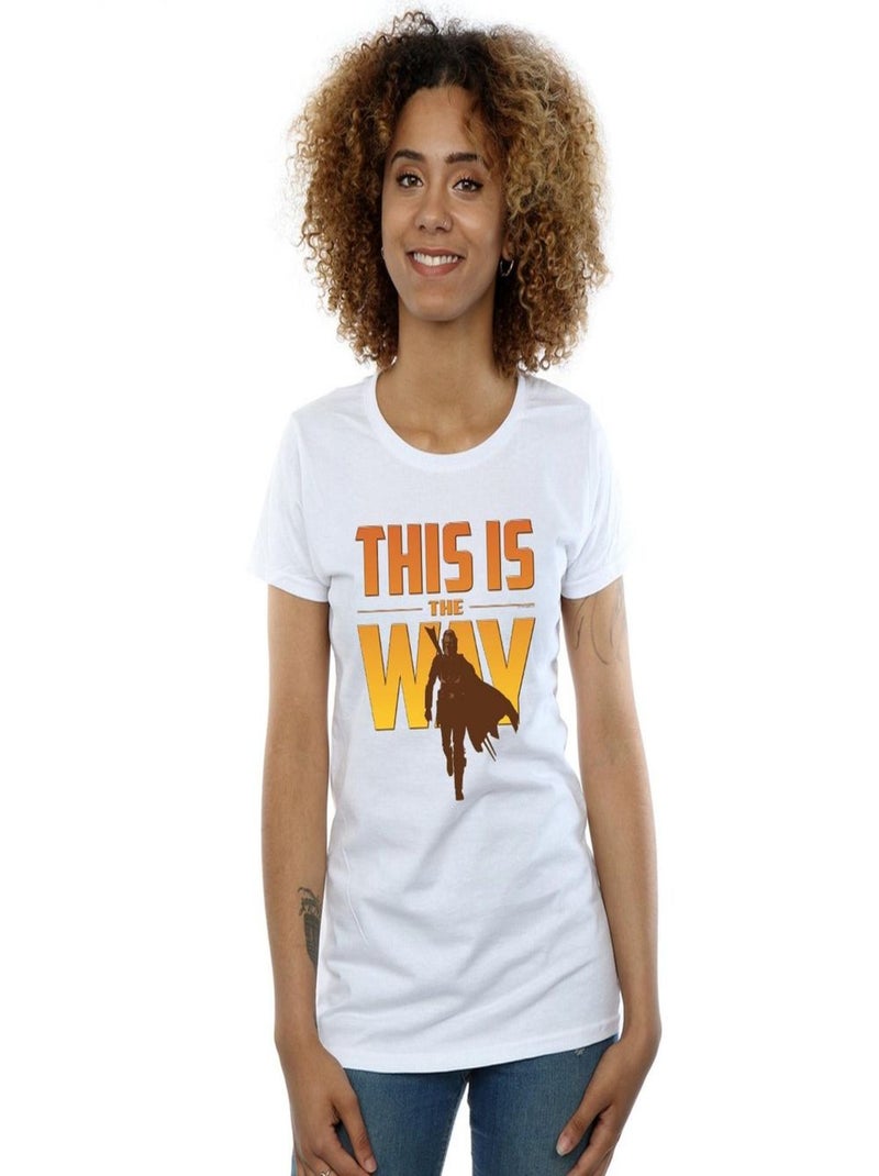 Star Wars - T-shirt THE MANDALORIAN THIS IS THE WAY Blanc - Kiabi