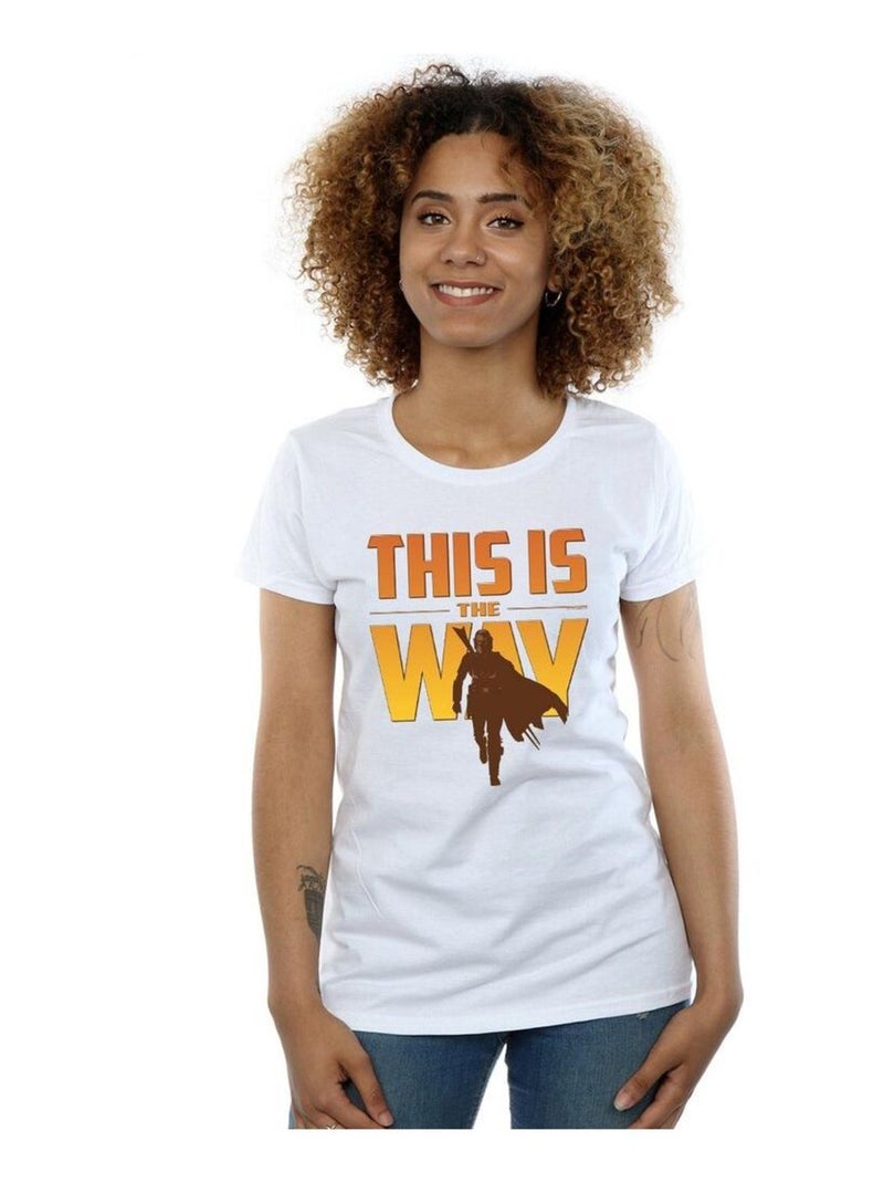 Star Wars - T-shirt THE MANDALORIAN THIS IS THE WAY Blanc - Kiabi