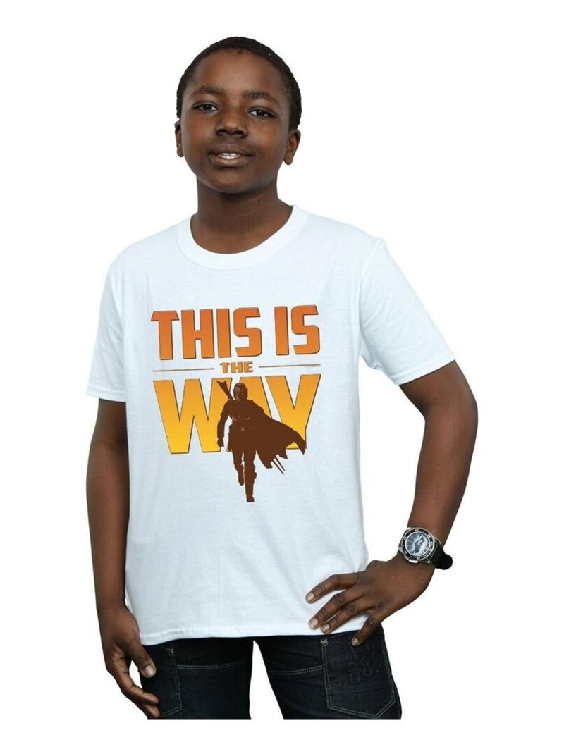 Star Wars - T-shirt THE MANDALORIAN THIS IS THE WAY Blanc - Kiabi