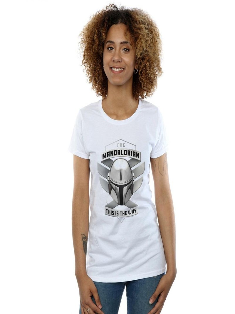 Star Wars - T-shirt THE MANDALORIAN THIS IS THE WAY Blanc - Kiabi