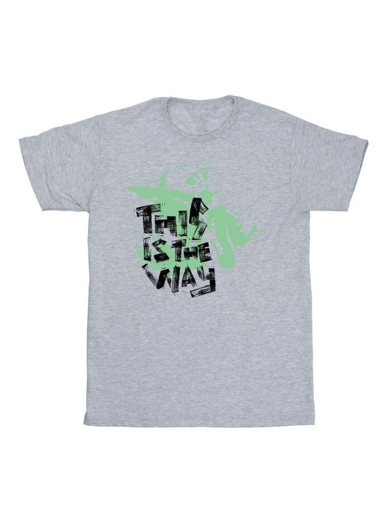 Star Wars - T-shirt THE MANDALORIAN THIS IS THE WAY Gris chiné - Kiabi