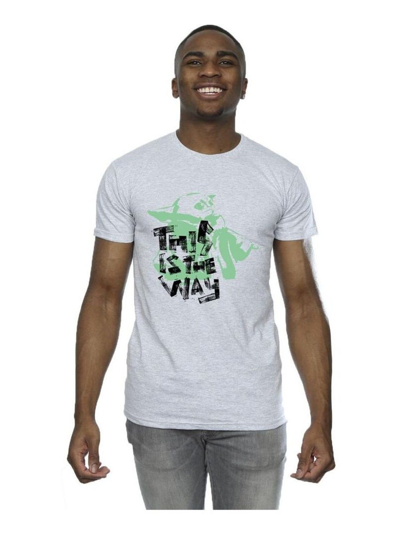 Star Wars - T-shirt THE MANDALORIAN THIS IS THE WAY Gris chiné - Kiabi