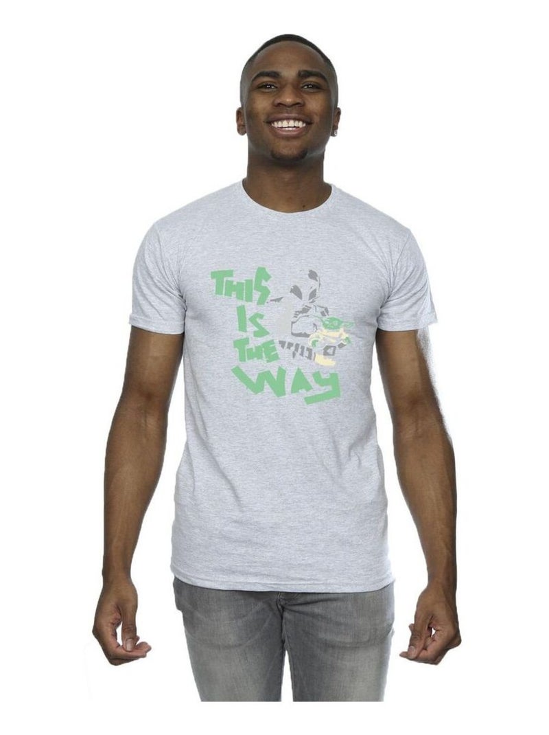 Star Wars - T-shirt THE MANDALORIAN THIS IS THE WAY Gris chiné - Kiabi