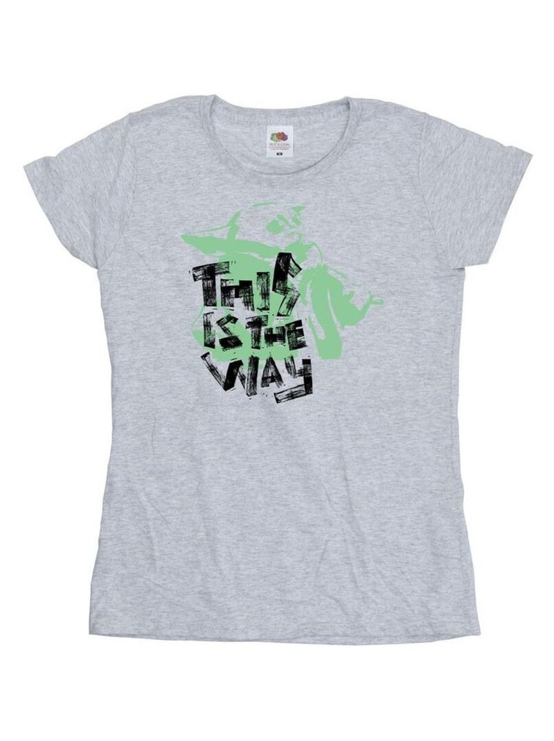Star Wars - T-shirt THE MANDALORIAN THIS IS THE WAY Gris chiné - Kiabi