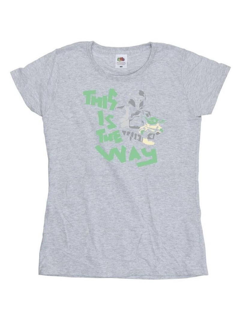 Star Wars - T-shirt THE MANDALORIAN THIS IS THE WAY Gris chiné - Kiabi