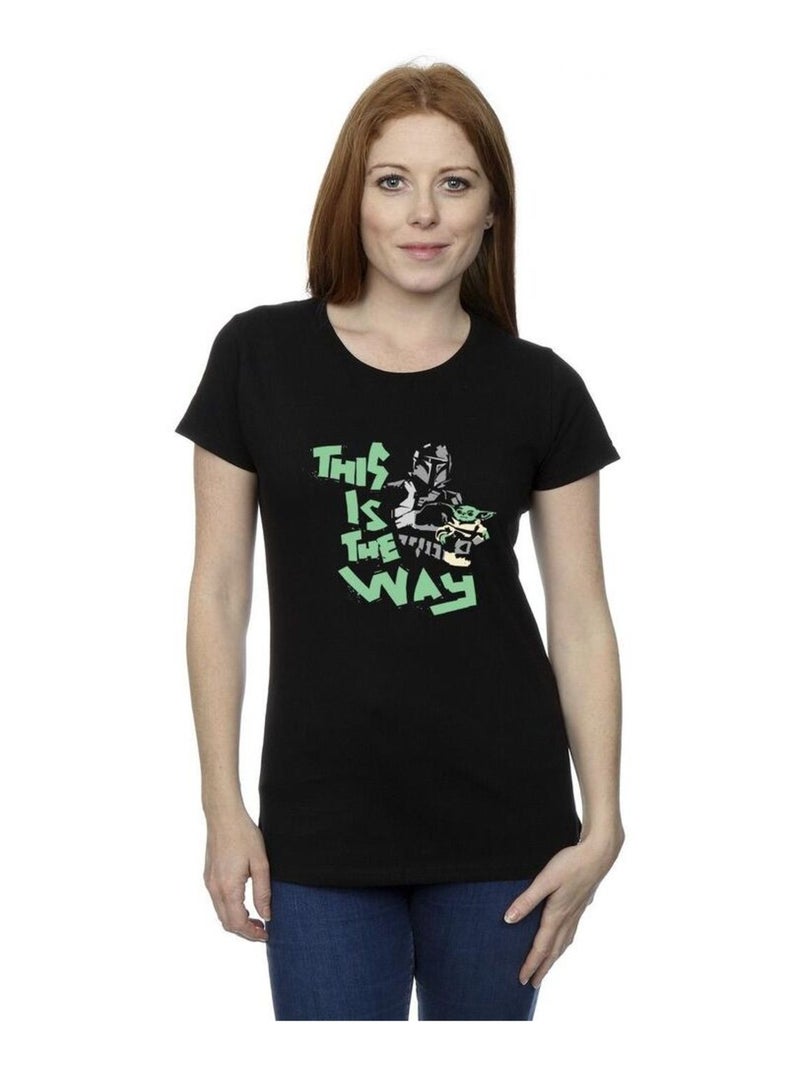 Star Wars - T-shirt THE MANDALORIAN THIS IS THE WAY Noir - Kiabi
