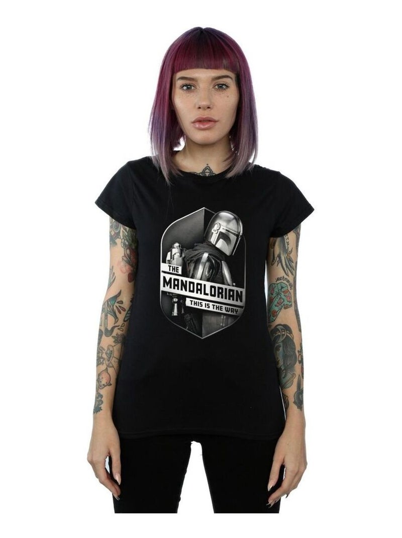 Star Wars - T-shirt THE MANDALORIAN THIS WAY Noir - Kiabi