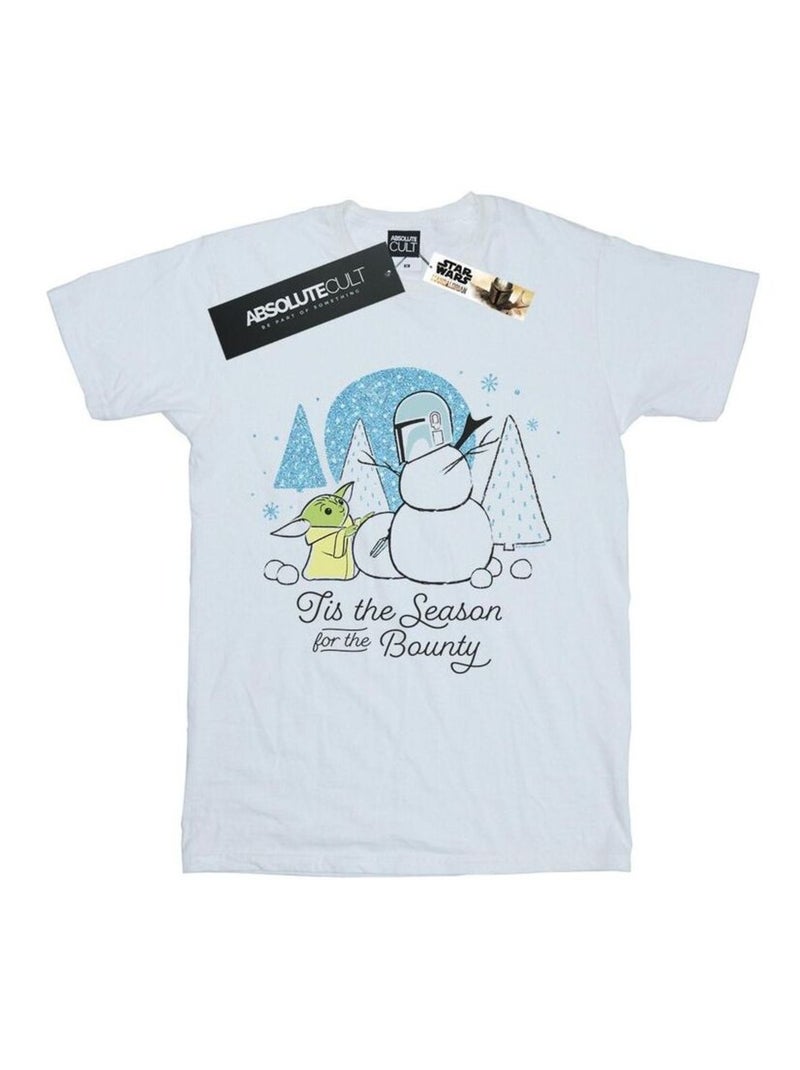 Star Wars - T-shirt THE MANDALORIAN TIS THE SEASON Blanc - Kiabi