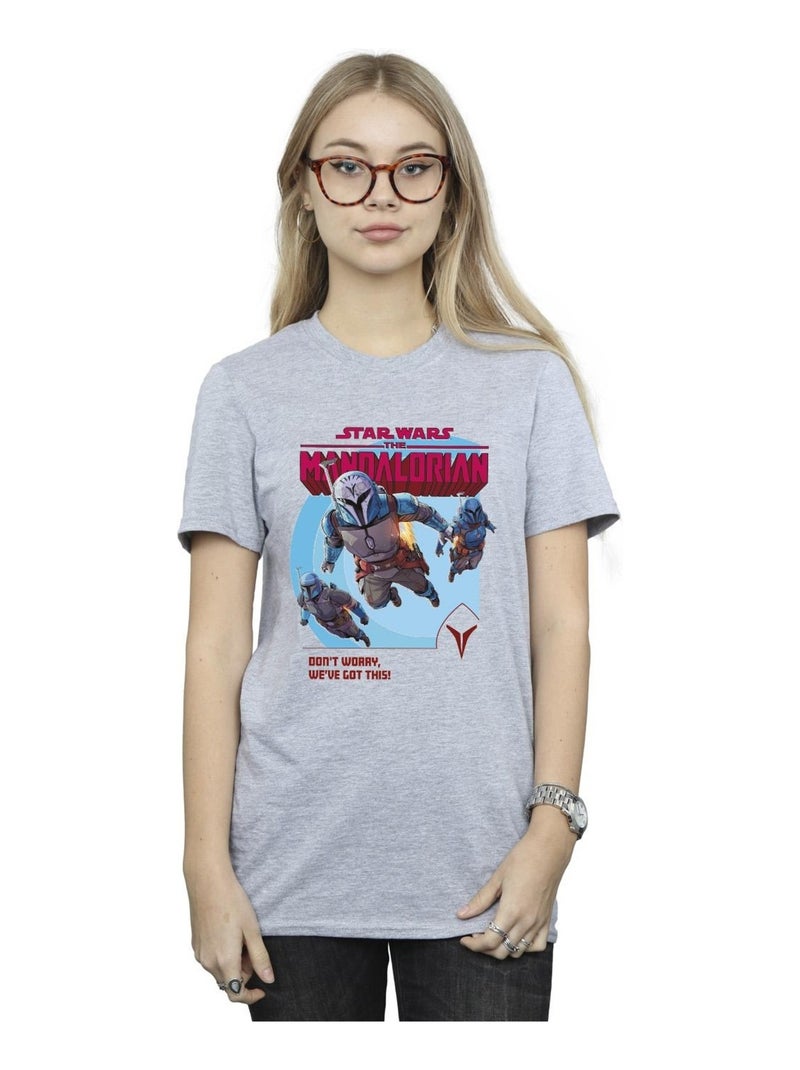 Star Wars - T-shirt THE MANDALORIAN WE'VE GOT THIS Gris chiné - Kiabi