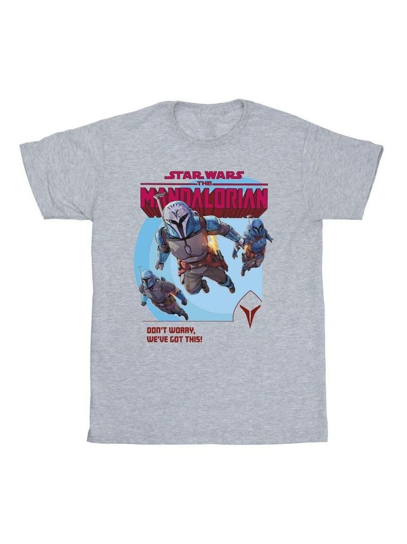 Star Wars - T-shirt THE MANDALORIAN WE'VE GOT THIS Gris chiné - Kiabi