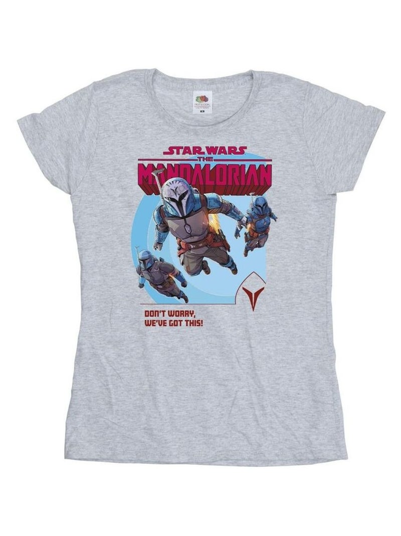 Star Wars - T-shirt THE MANDALORIAN WE'VE GOT THIS Gris chiné - Kiabi