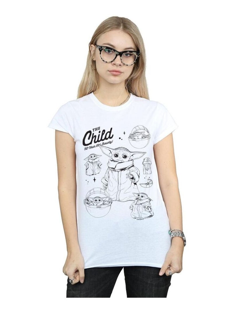 Star Wars - T-shirt THE MANDALORIAN YEAR OLD BOUNTY Blanc - Kiabi