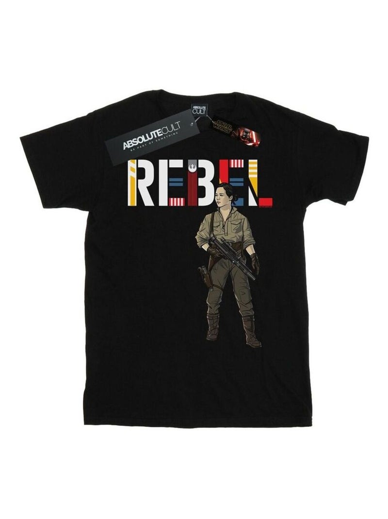 Star Wars - T-shirt THE RISE OF SKYWALKER REBEL Noir - Kiabi