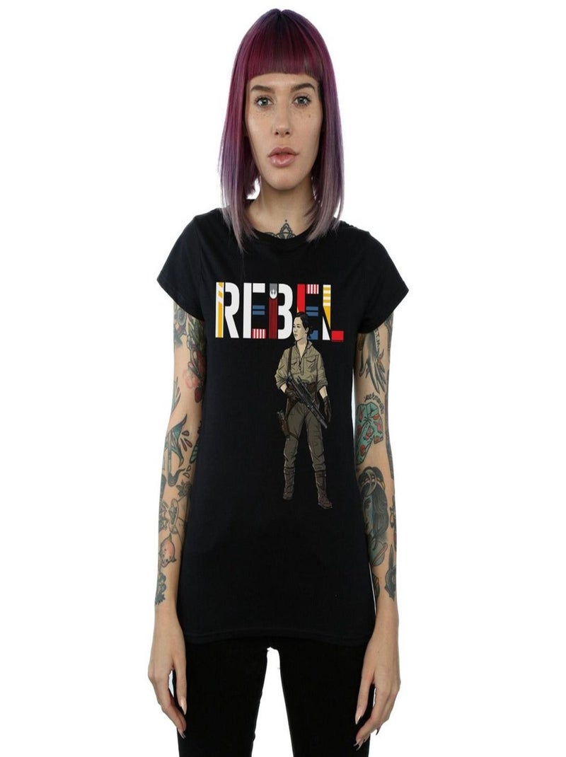 Star Wars - T-shirt THE RISE OF SKYWALKER REBEL Noir - Kiabi