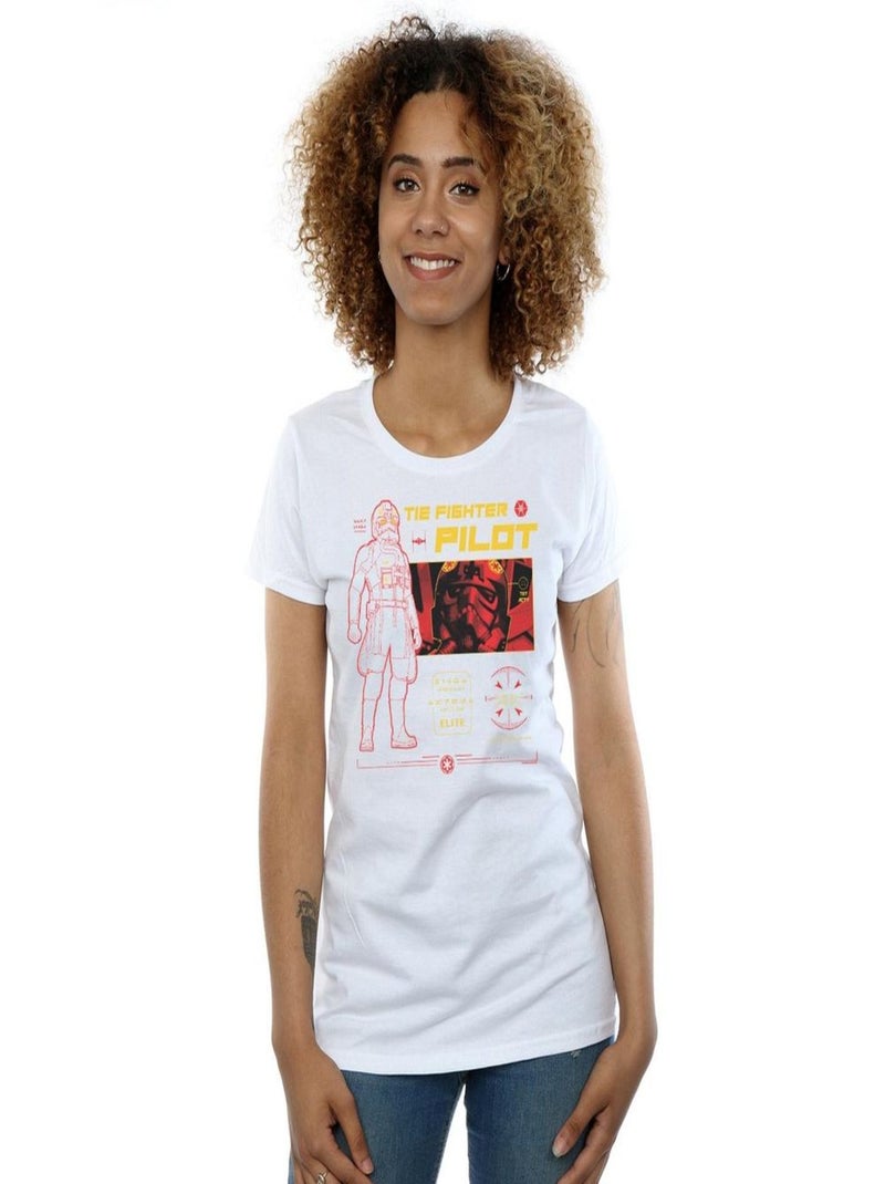 Star Wars - T-shirt TIE FIGHTER PILOT Blanc - Kiabi