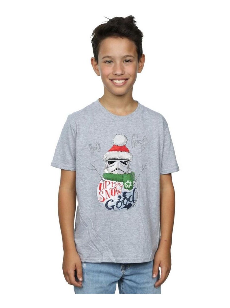 Star Wars - T-shirt UP TO SNOW GOOD Gris chiné - Kiabi