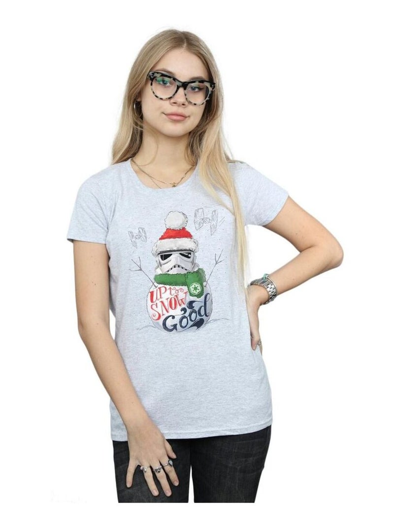Star Wars - T-shirt UP TO SNOW GOOD Gris chiné - Kiabi