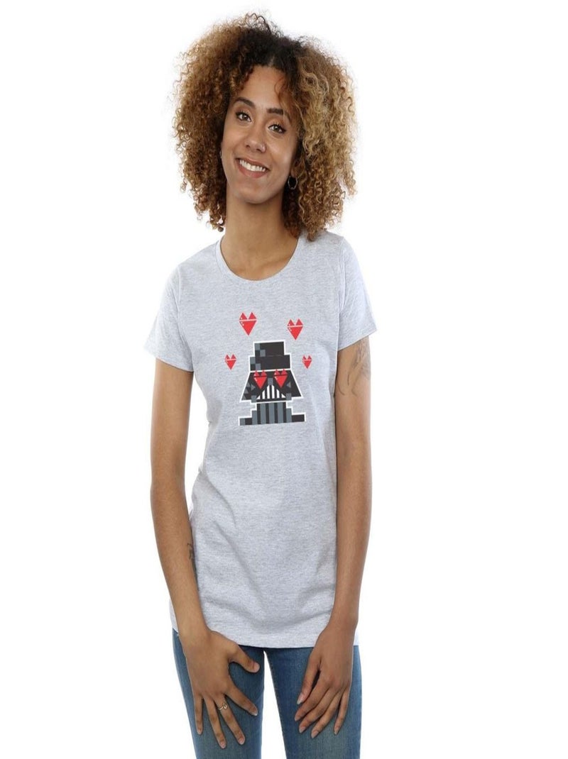 Star Wars - T-shirt VALENTINES IN LOVE Gris chiné - Kiabi