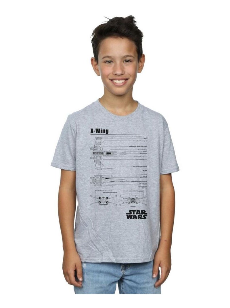 Star Wars - T-shirt X-WING Gris chiné - Kiabi