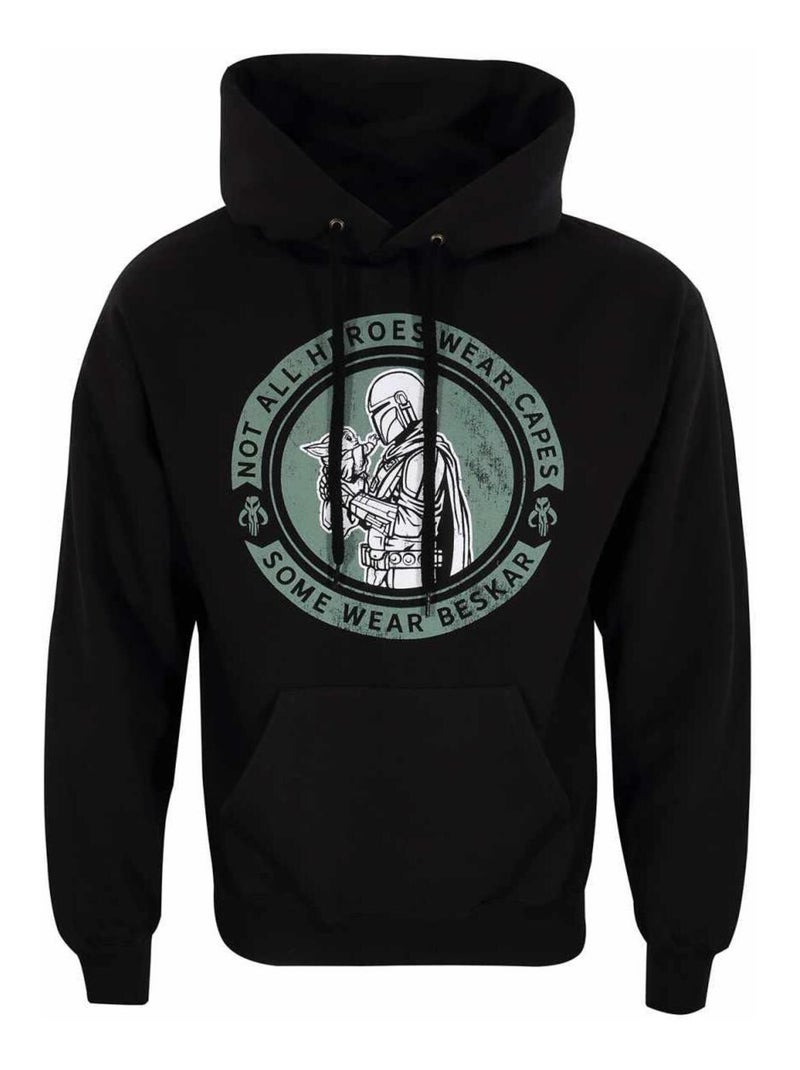 Star Wars: The Mandalorian - Sweat à capuche WEAR BESKAR Noir - Kiabi