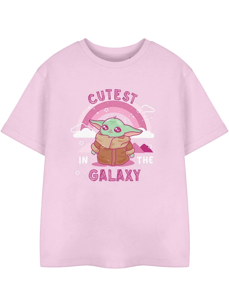 Star Wars: The Mandalorian - T-shirt CUTEST IN THE GALAXY Rose - Kiabi