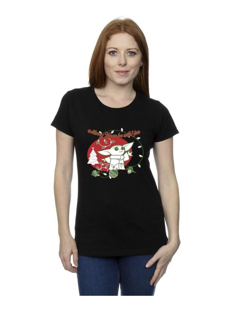 Star Wars The Mandalorian - T-shirt FORCE BE WITH YOU Noir - Kiabi