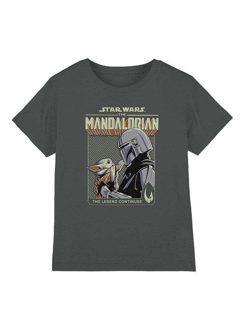 Star Wars: The Mandalorian - T-shirt LEGEND CONTINUES Gris Noir - Kiabi