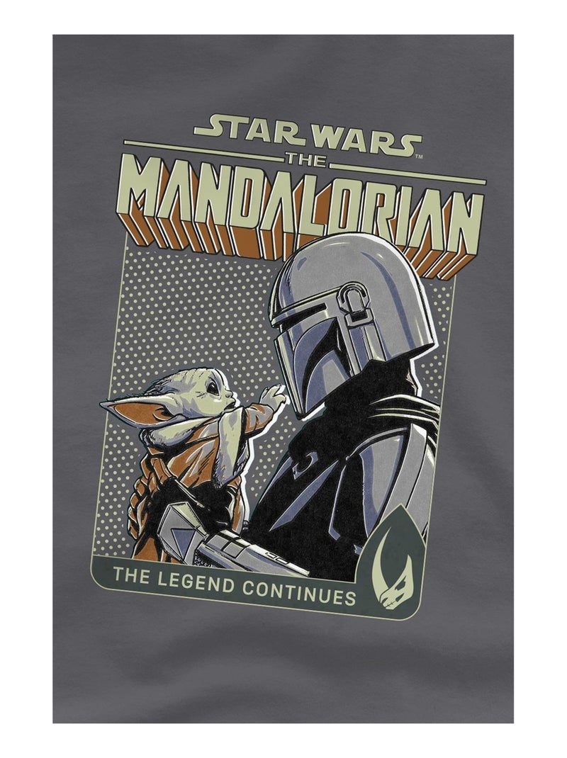 Star Wars: The Mandalorian - T-shirt LEGEND CONTINUES Gris Noir - Kiabi